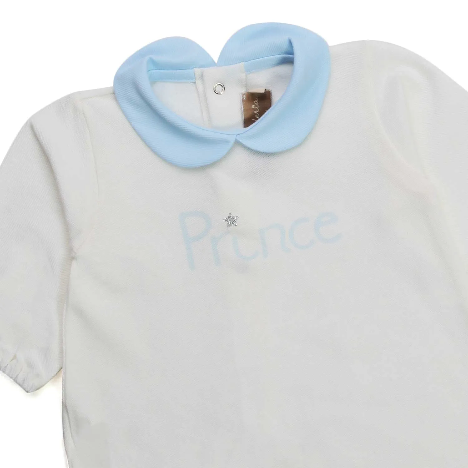 La Stupenderia Prince White Romper For Baby Boy