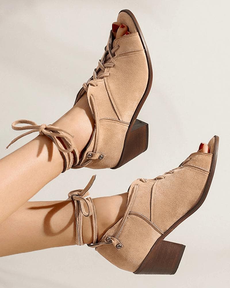 Lace-up Block Heel Sandals