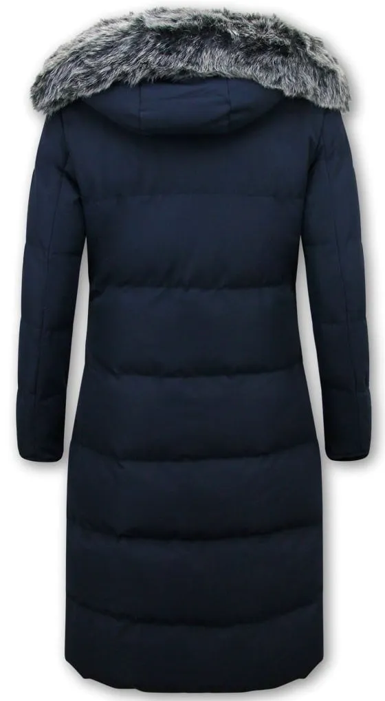 Ladies Padded Winter Coat Long Blue| NEW |