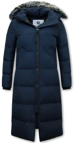 Ladies Padded Winter Coat Long Blue| NEW |