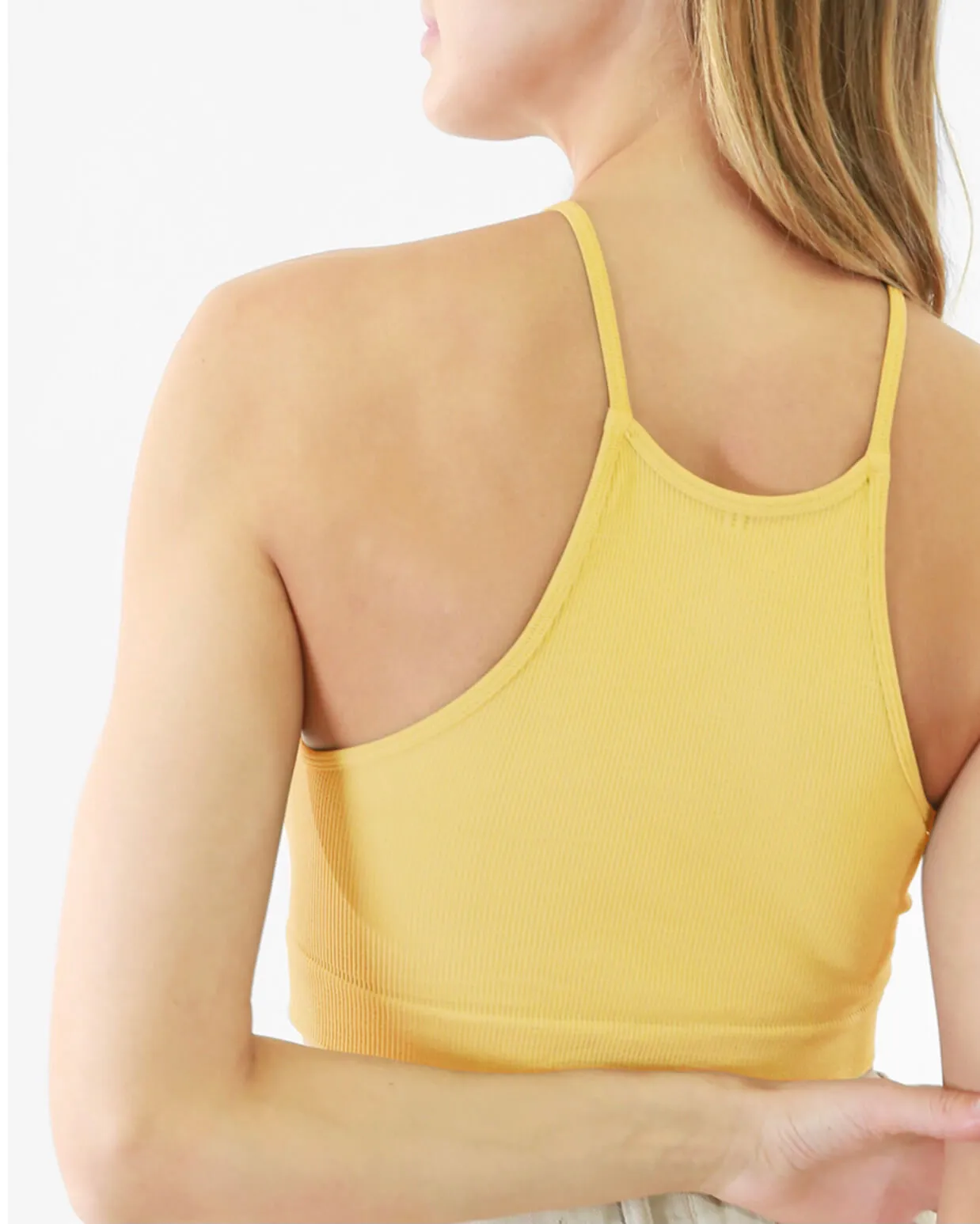 Layla Ribbed Highneck Bra Top in More Color