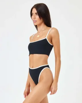 L*Space Ribbed Adalyn Bikini Top - Black/Cream