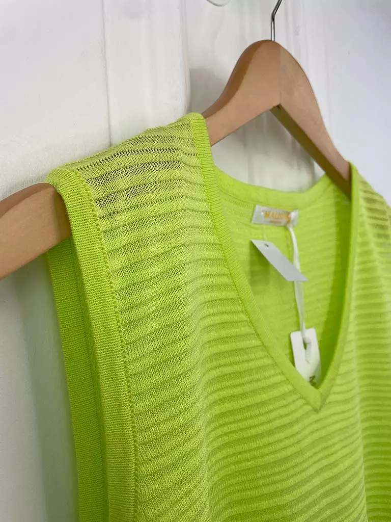 Malissa J Ribbed Knitted Top - Lime