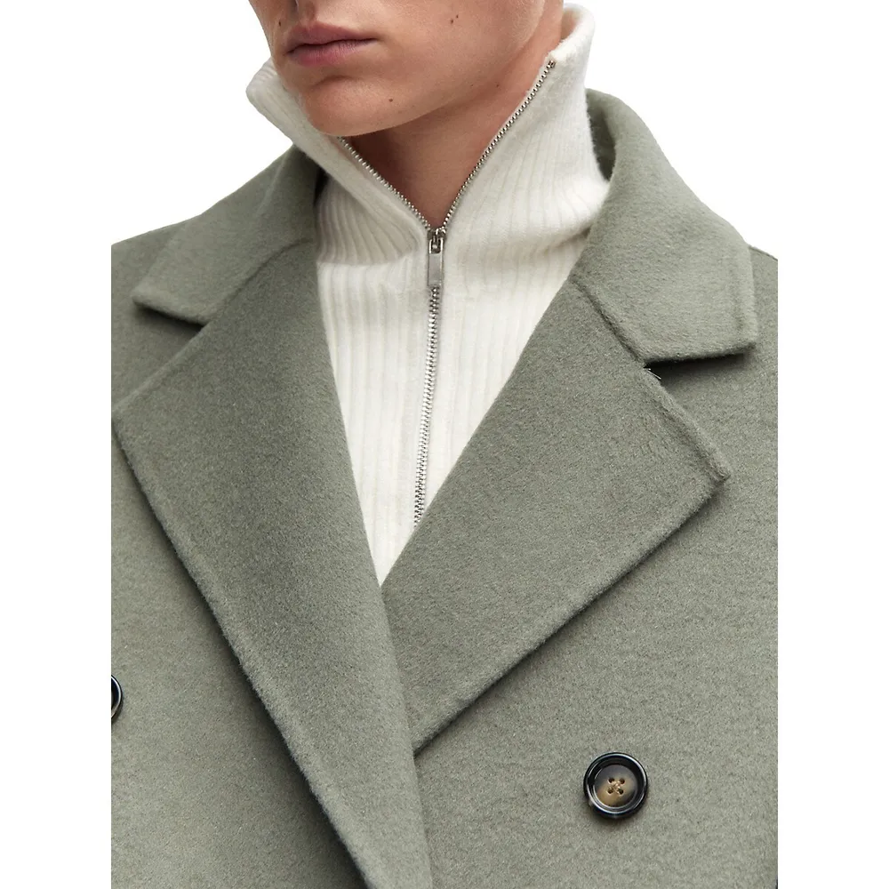 Mango Wool-Blend Oversized Double-Breasted Coat