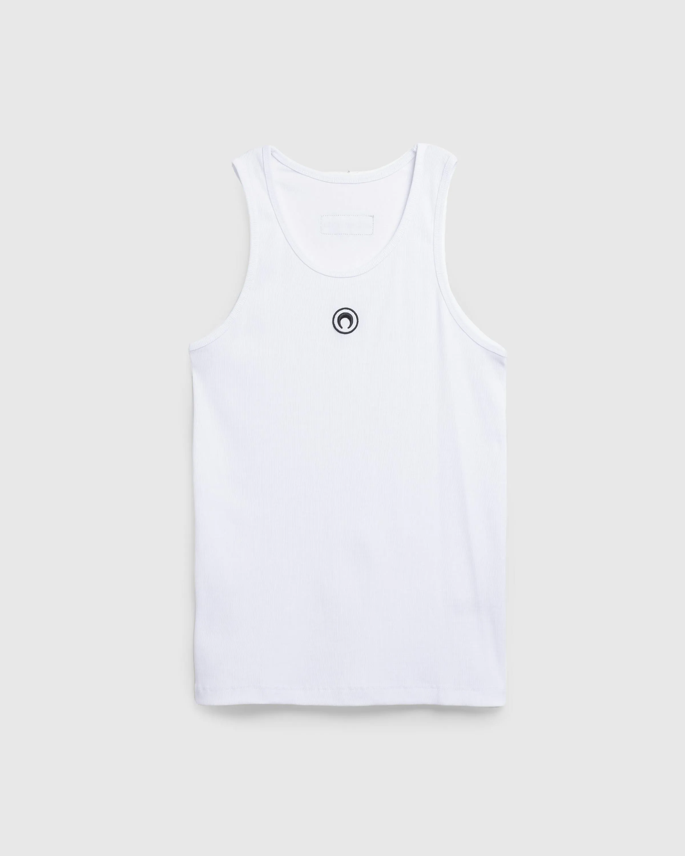 Marine Serre – Moon Logo Ribbed Jersey Tank Top White | Highsnobiety Shop