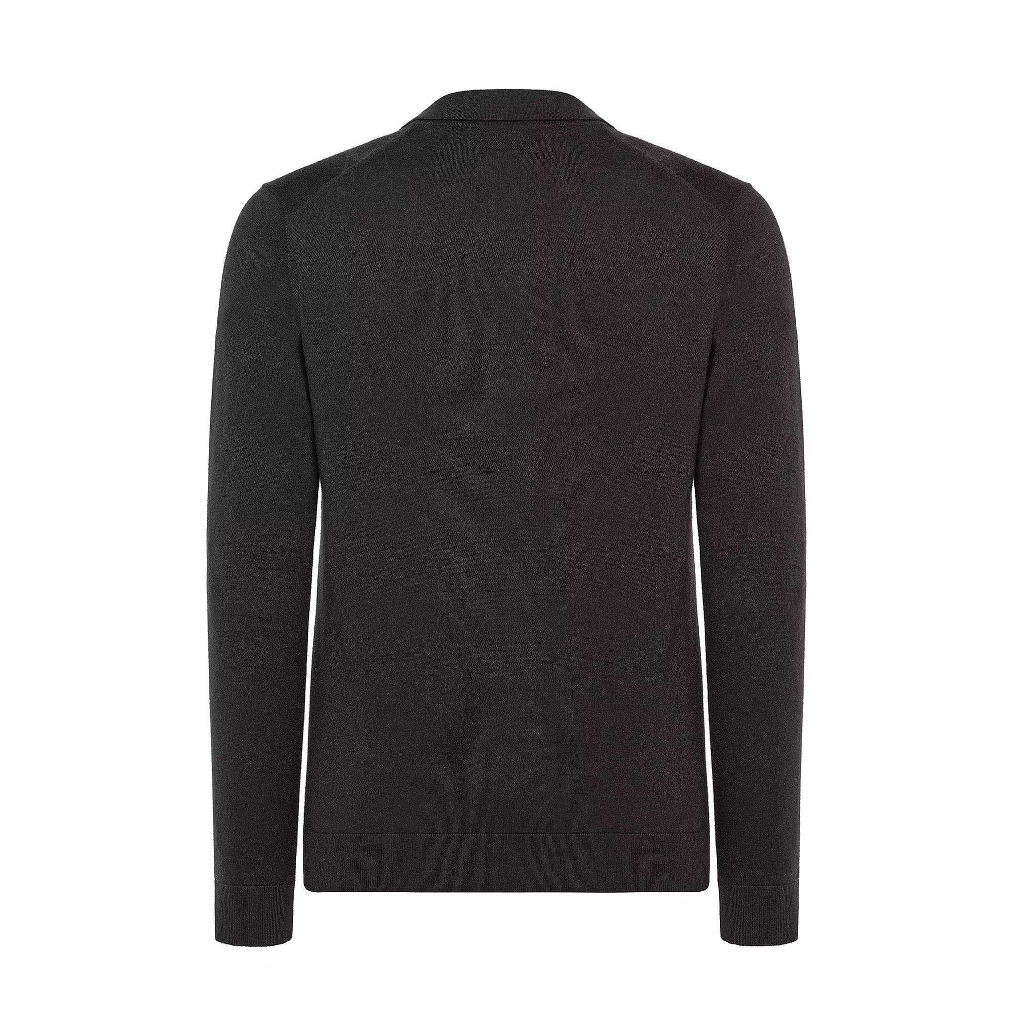 Markus long sleeved knitted polo in top cashmere