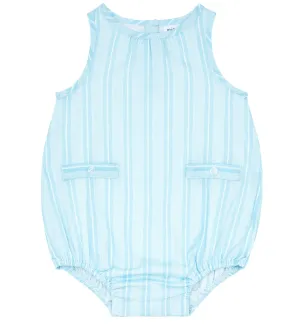 Minnow - Baby Pacific Blue Stripe Bubble Romper