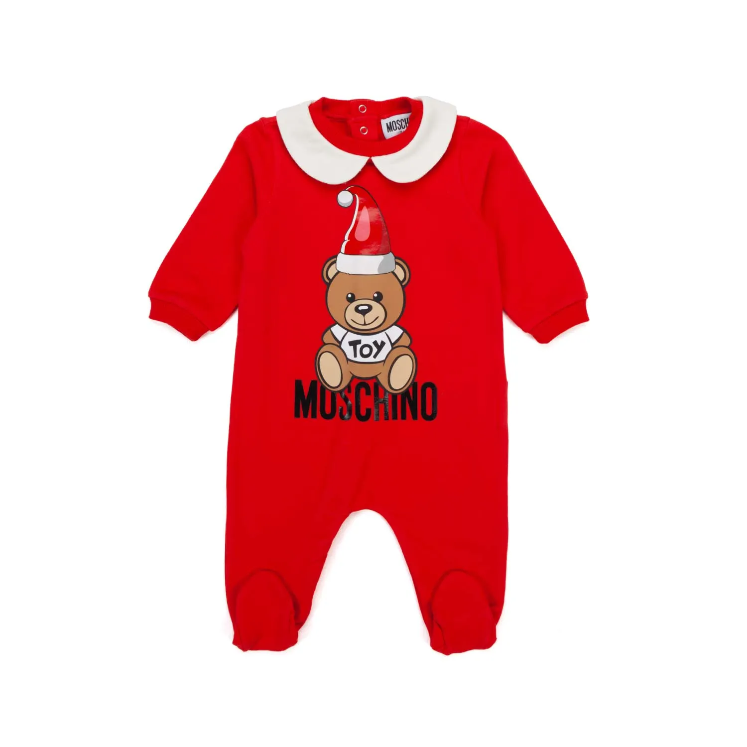 Moschino Baby Red Romper With Teddy Bear