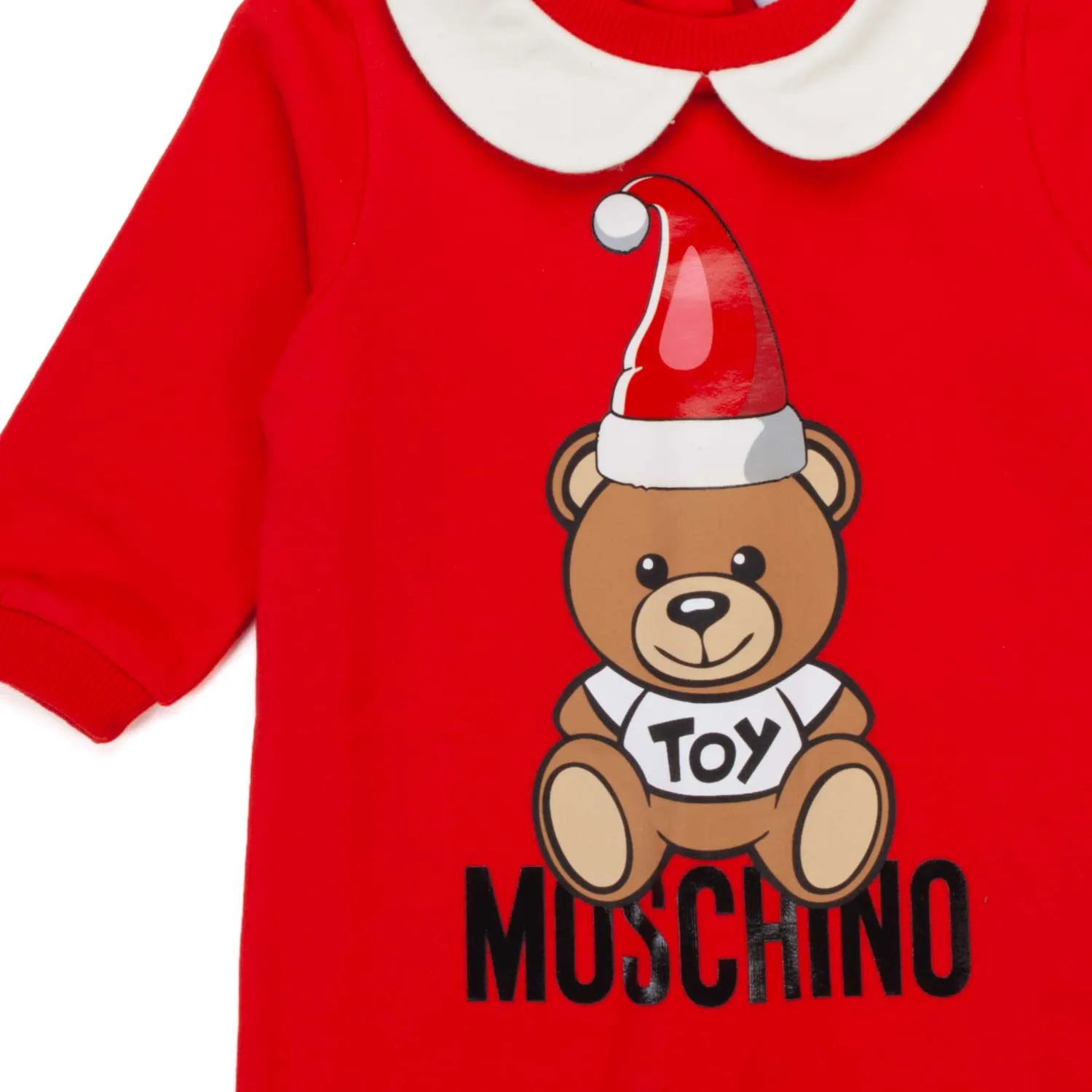 Moschino Baby Red Romper With Teddy Bear