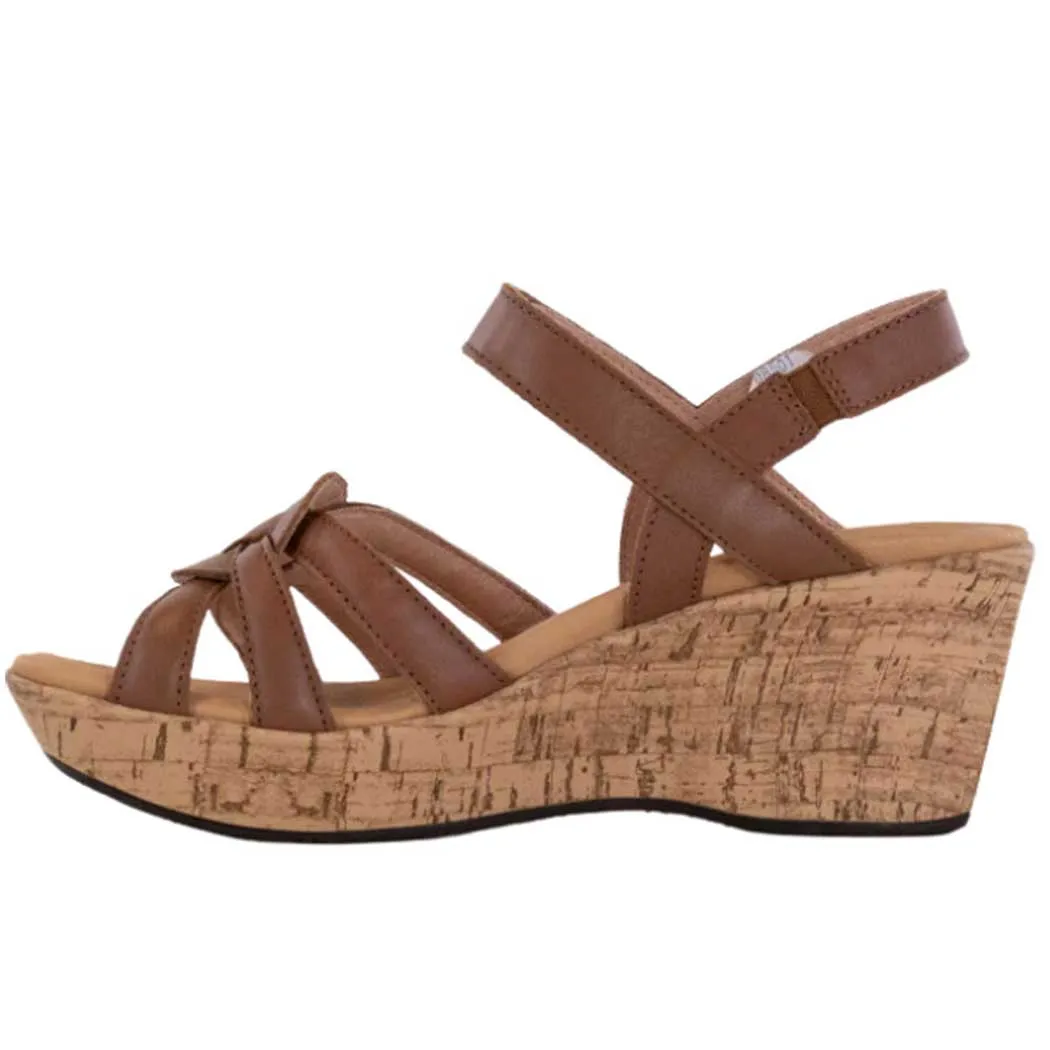 Naot Tropical Wedge Sandal Caramel Leather (Women's)