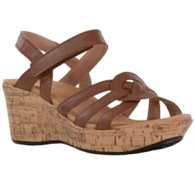 Naot Tropical Wedge Sandal Caramel Leather (Women's)