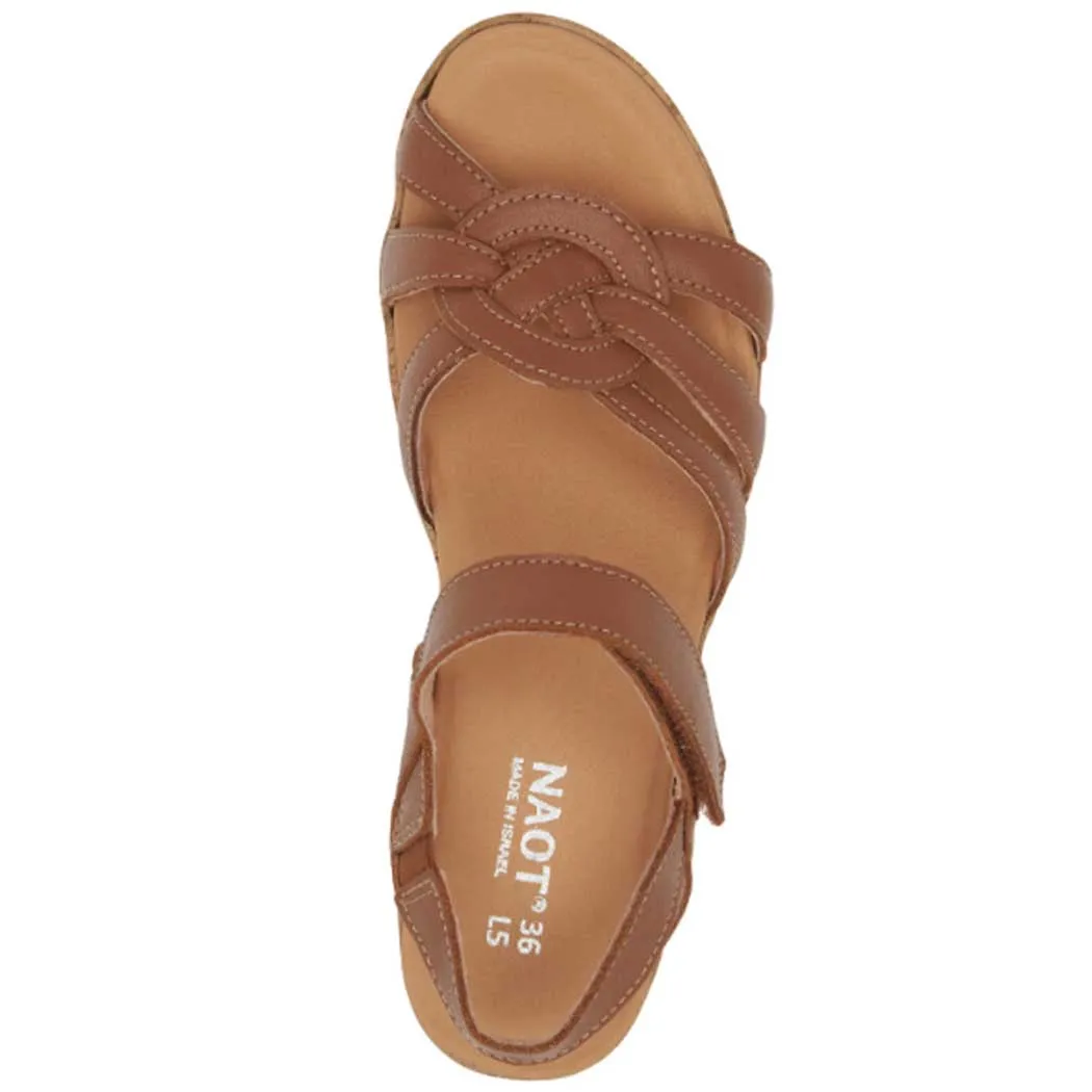 Naot Tropical Wedge Sandal Caramel Leather (Women's)