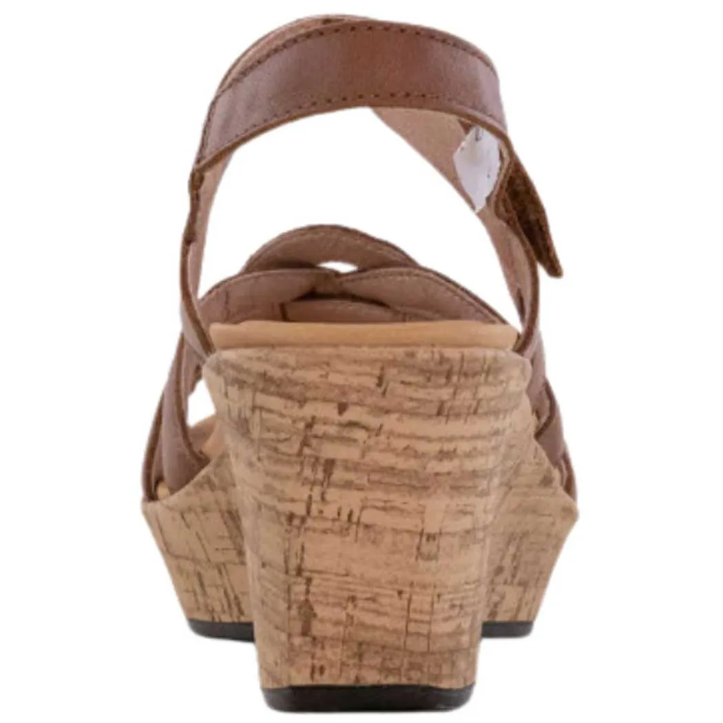 Naot Tropical Wedge Sandal Caramel Leather (Women's)