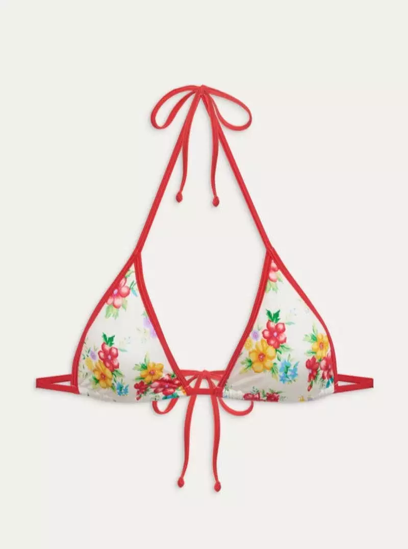 Nick Shine Triangle Bikini Top in Sweet Hibiscus