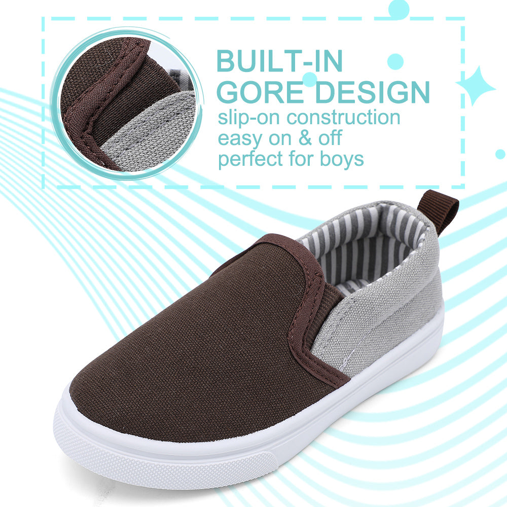 Okilol Toddler Shoes Slip On Canvas Sneakers for Boys