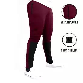 Performance Bottoms- Deep Wine Maroon (4 Way Stretch)- Sale