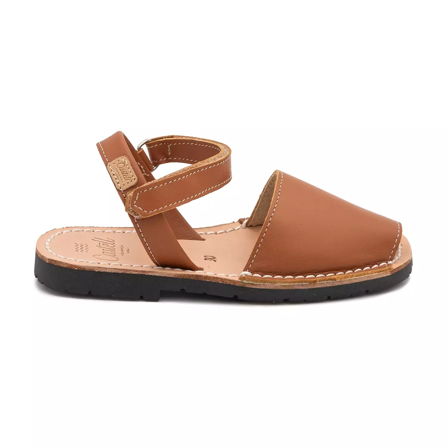 Plain Leather Menorcan Sandal For Kids - Iker 1002 Ciervo Piso