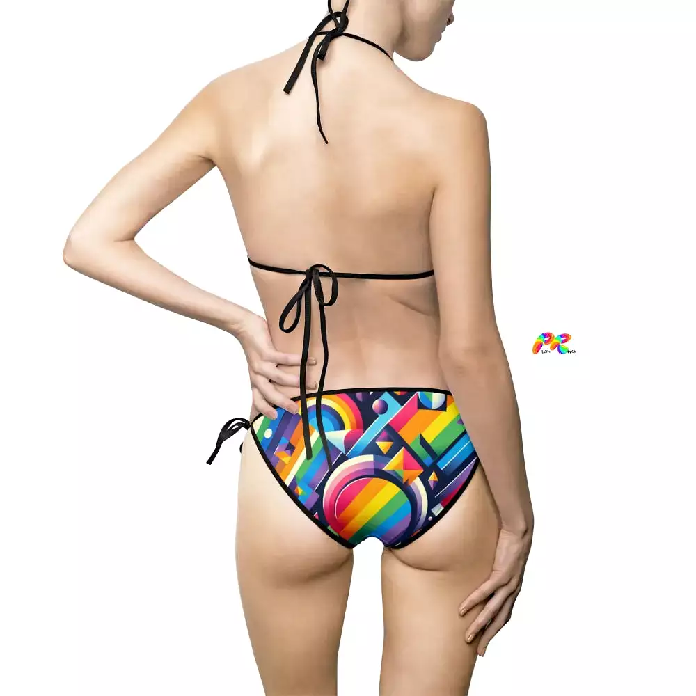 Rainbow Mosaic Women's String Bikini