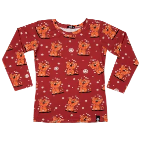 Raspberry Republic Meow Meow Long Sleeved Top- Adult