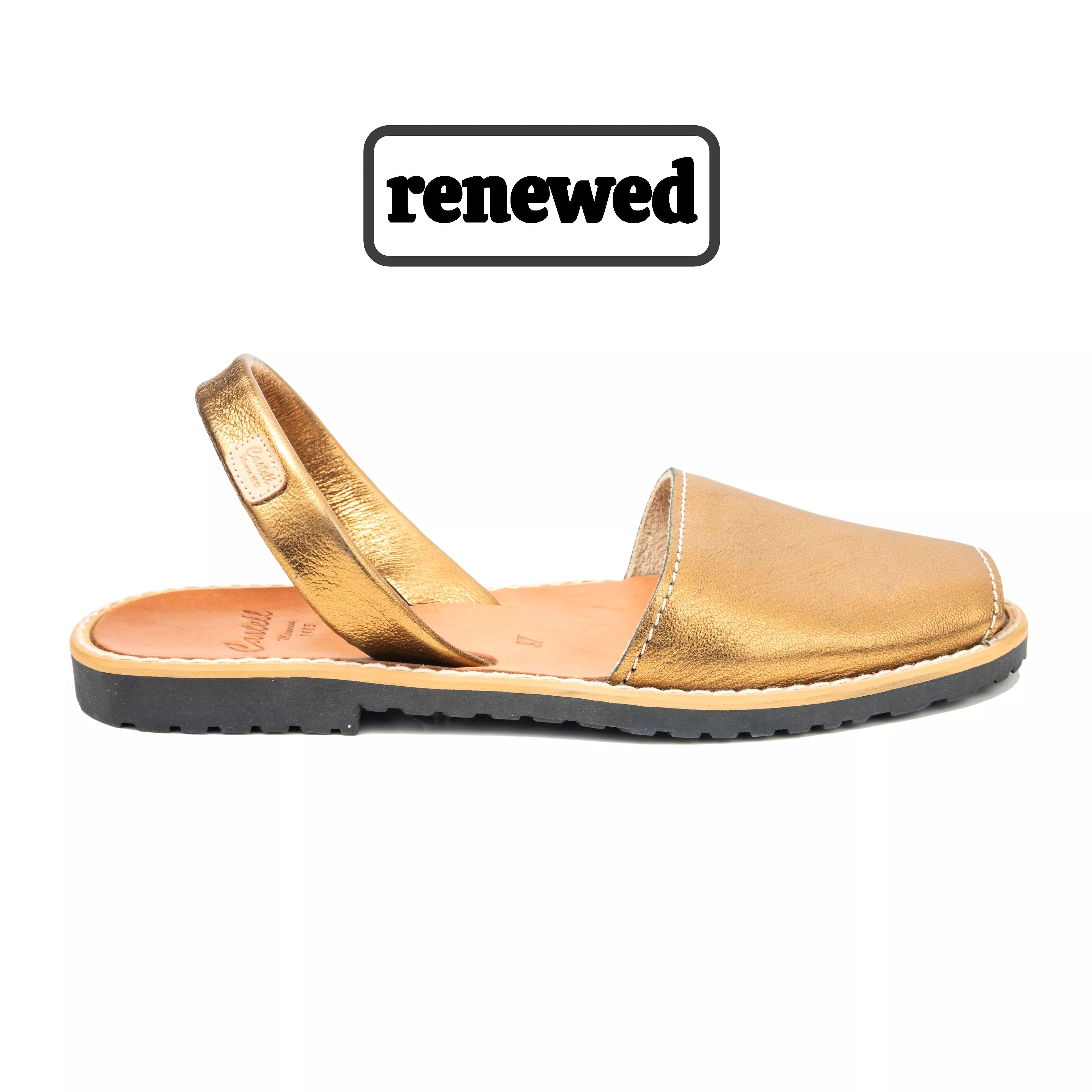 Renewed Leather Open Toe Menorcan Sandal For Kids - Iker 1097