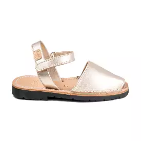 Renewed Leather Open Toe Menorcan Sandal For Unisex - Iker 1002 Metallic