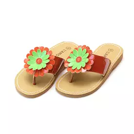 Savannah Patent Flower Thong Sandal