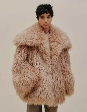 Shag Faux Fur Coat - Neutrals