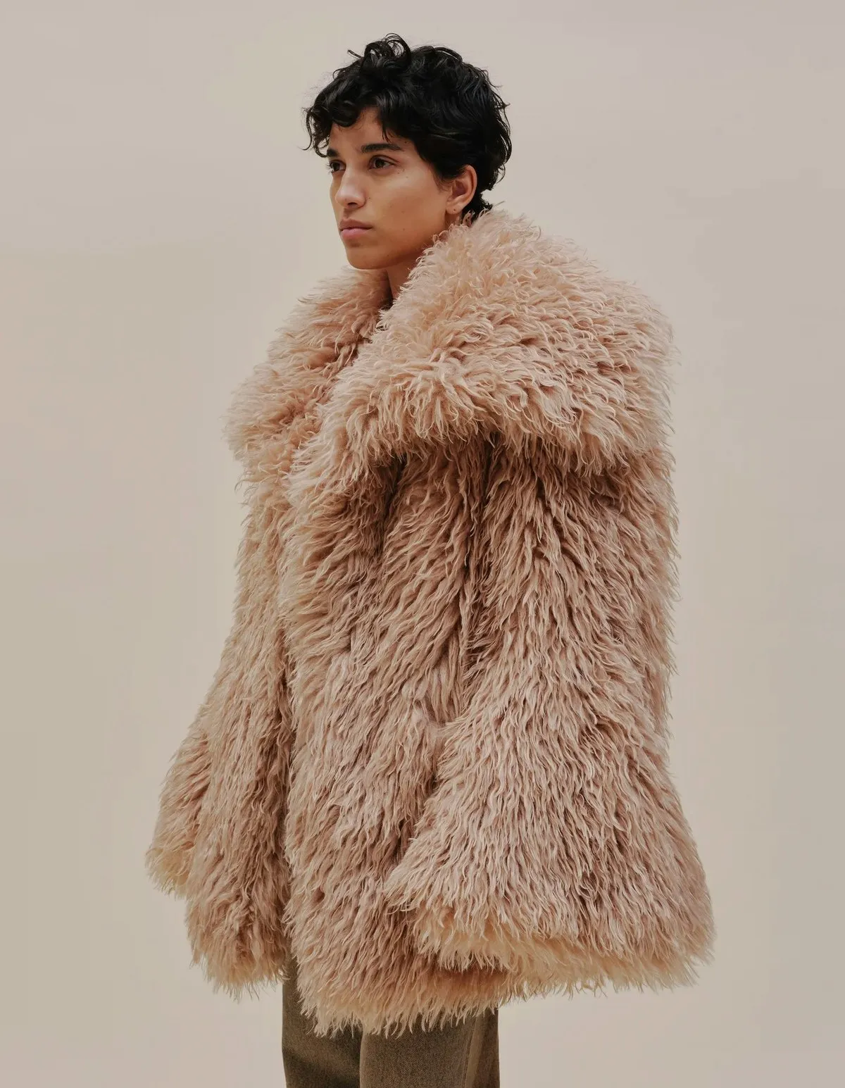 Shag Faux Fur Coat - Neutrals