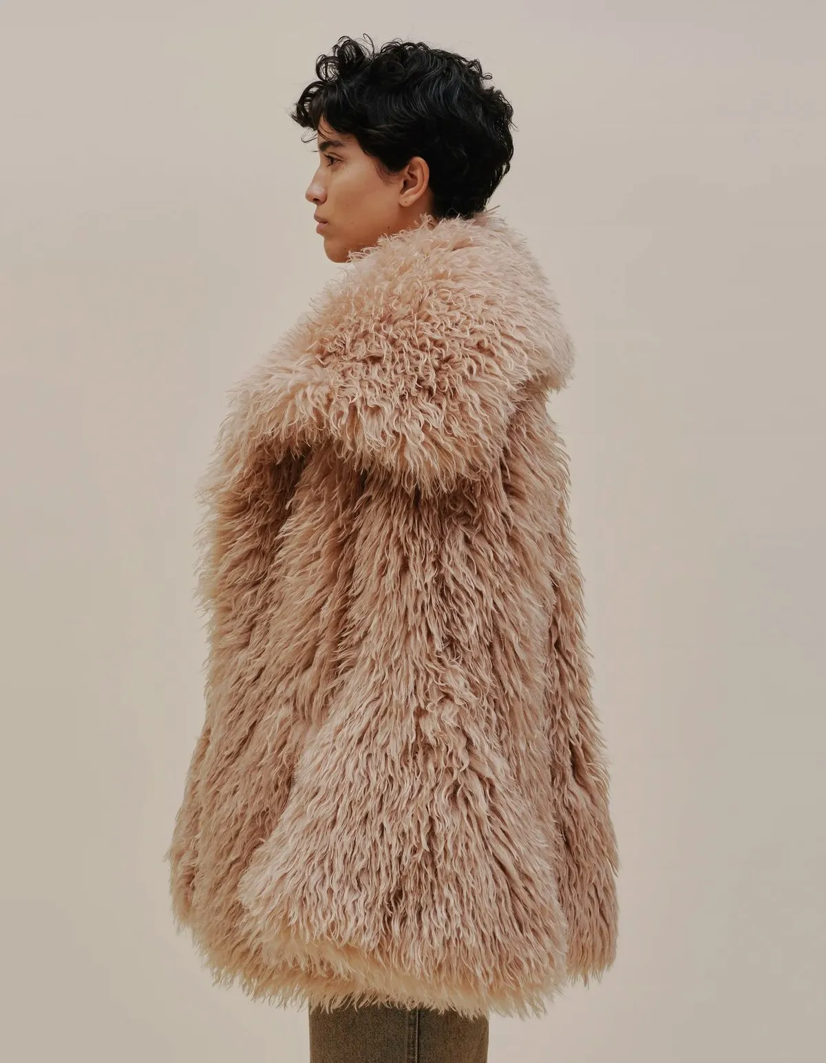 Shag Faux Fur Coat - Neutrals