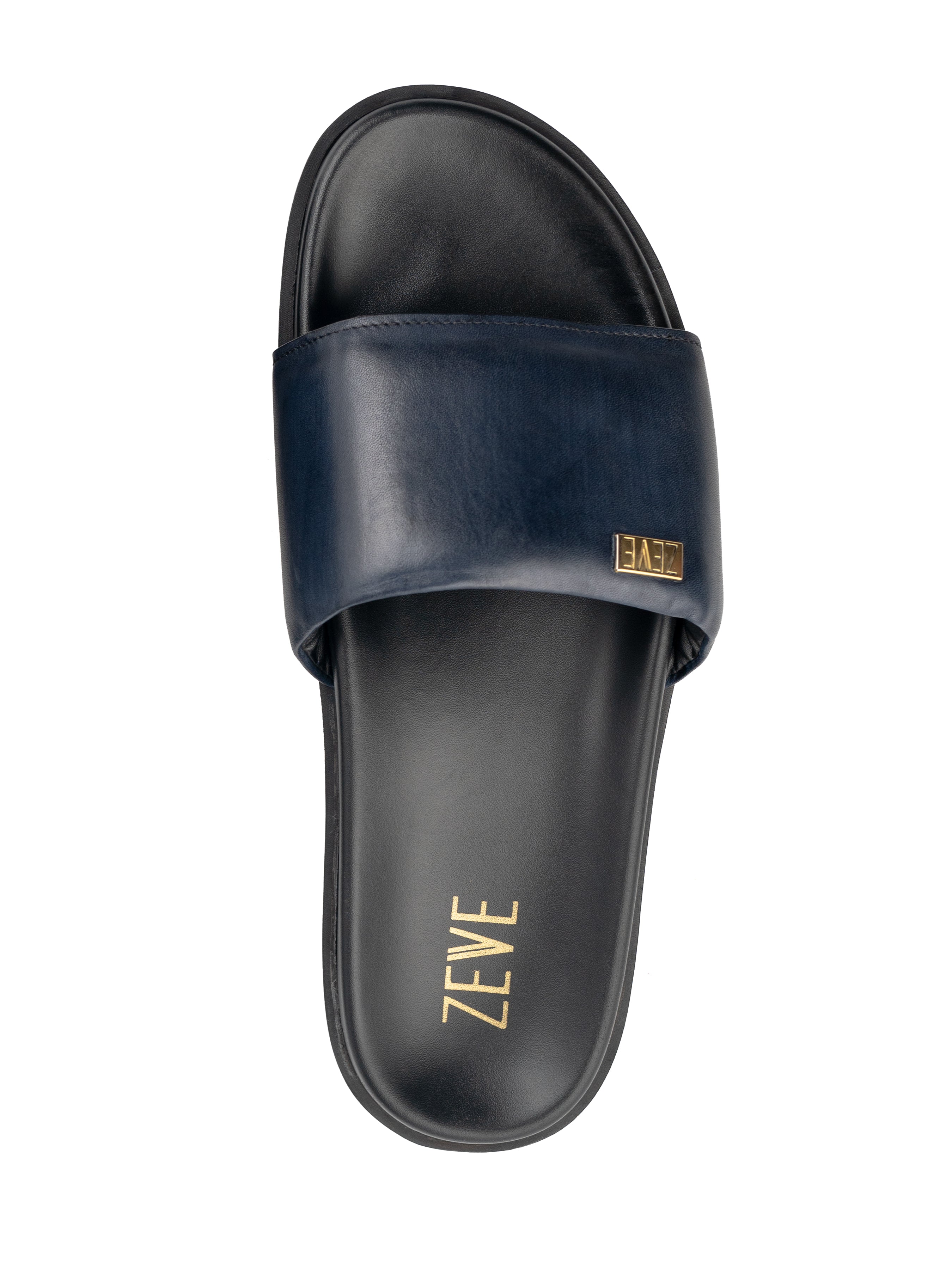 Slide Sandal - Blue Patina Leather