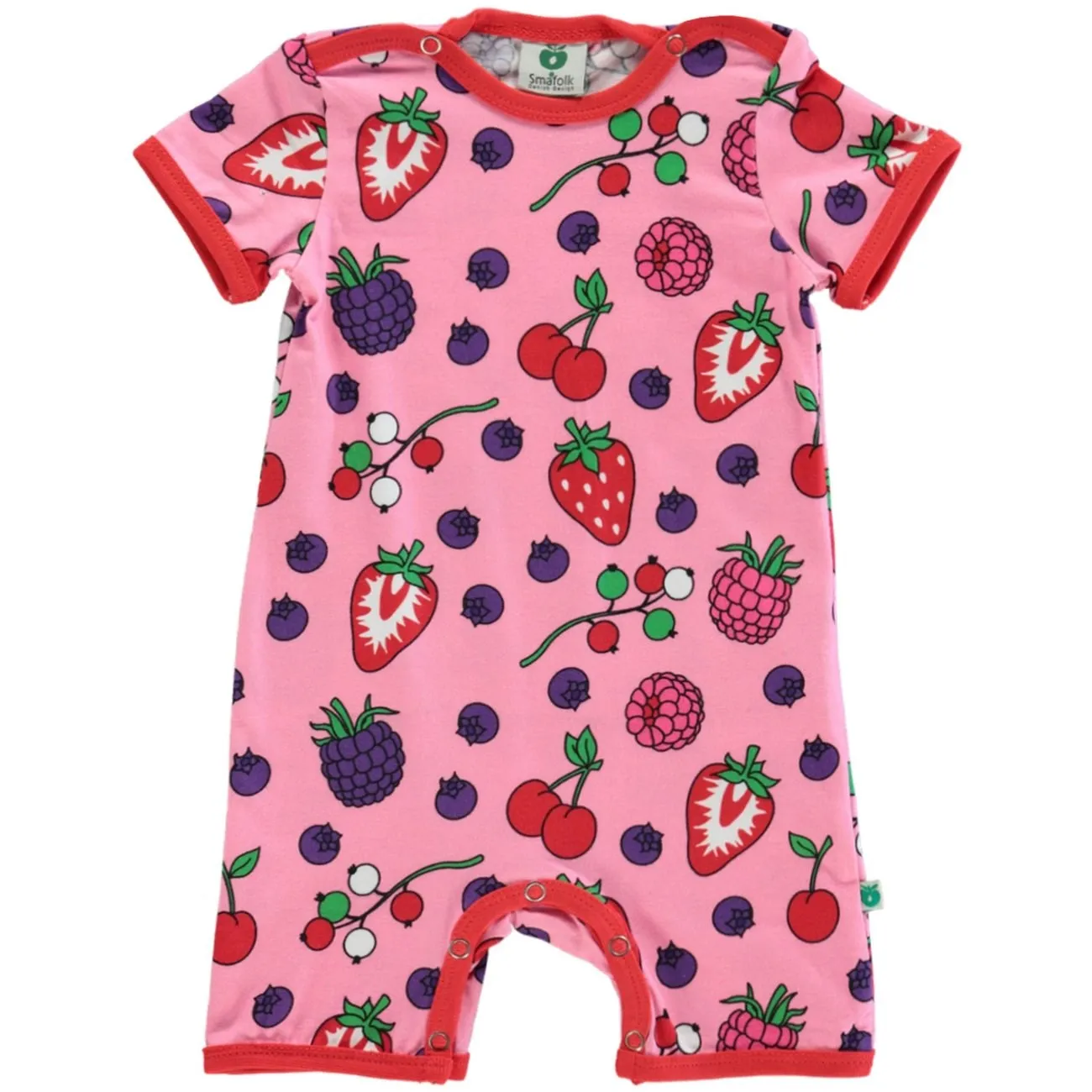 Smfolk Sea Pink Short Sleeve Jumpsuit With Berries