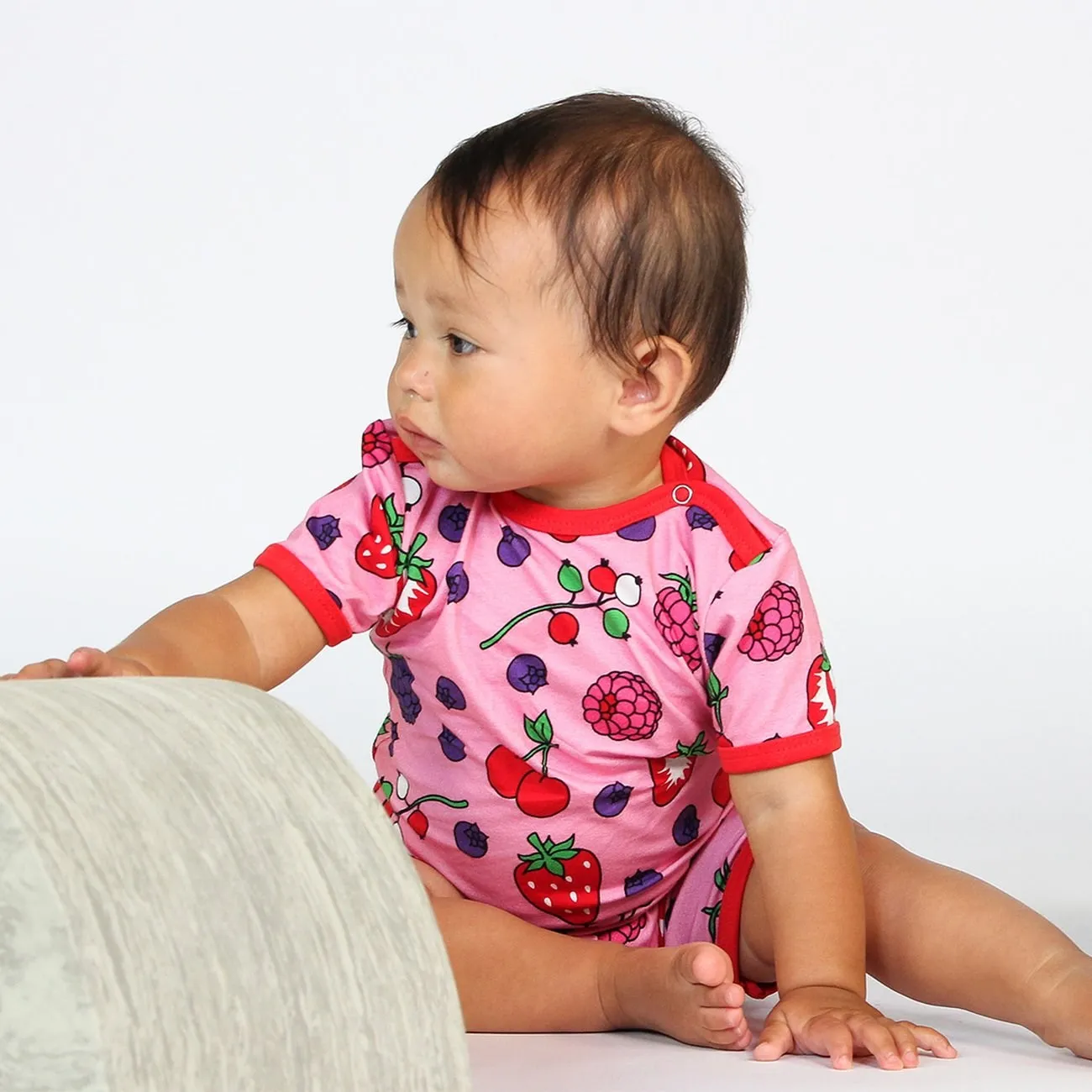 Smfolk Sea Pink Short Sleeve Jumpsuit With Berries