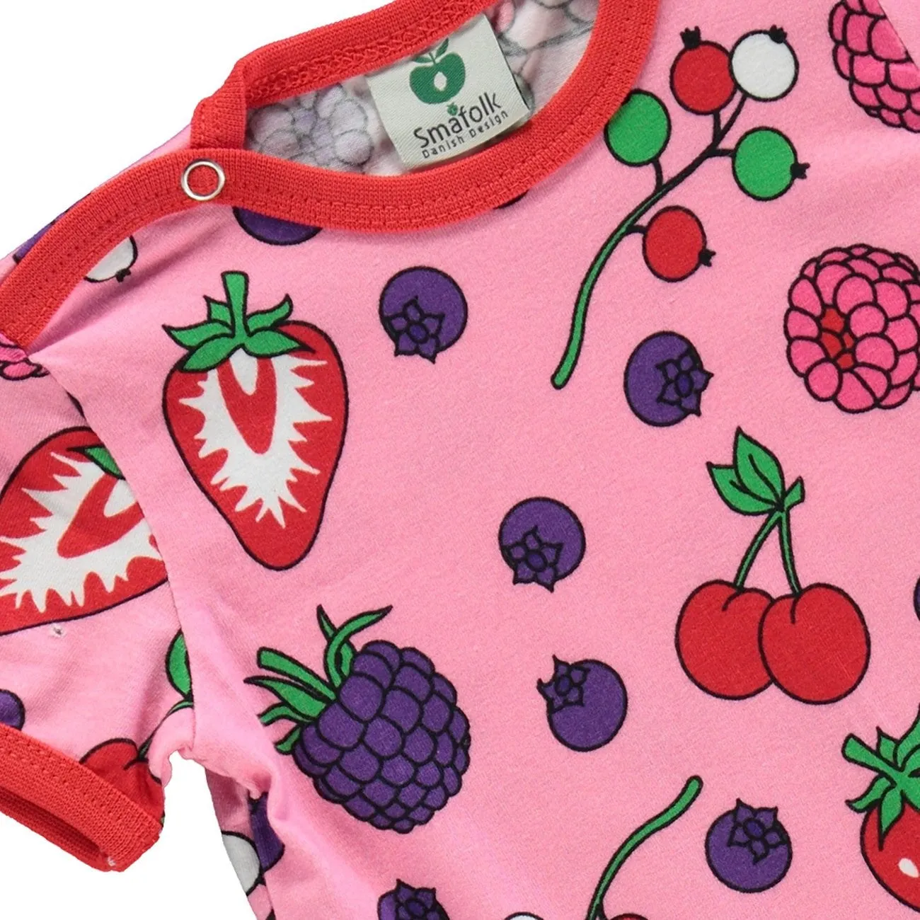 Smfolk Sea Pink Short Sleeve Jumpsuit With Berries