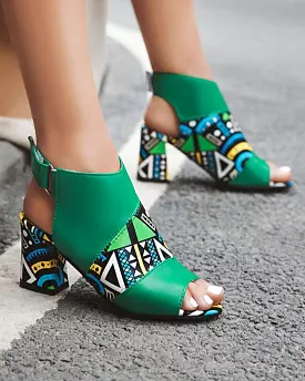 Split Joint Peep Toe Magic Tape Sandals