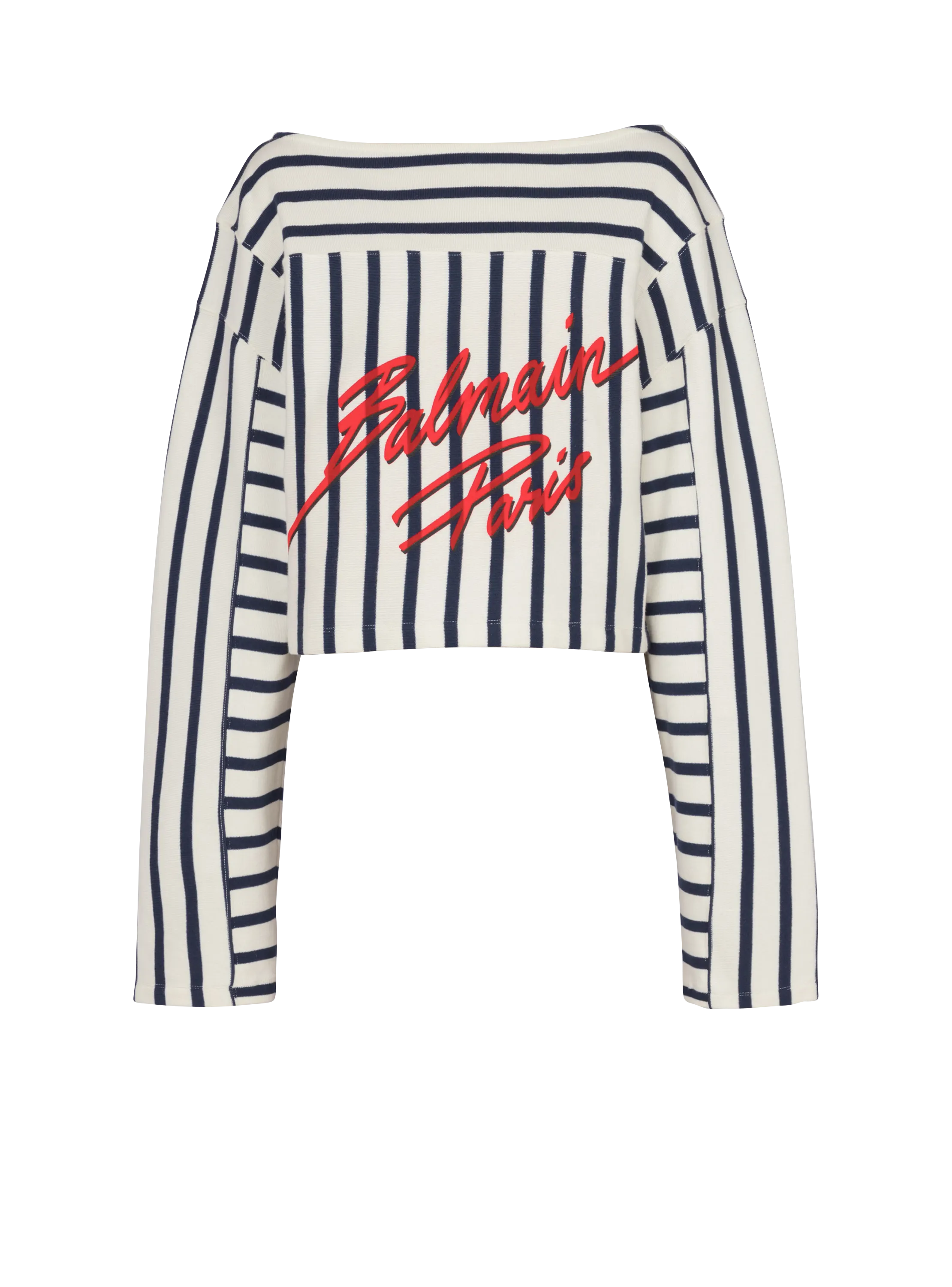 Striped Balmain Baseball long-sleeved top