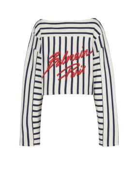 Striped Balmain Baseball long-sleeved top