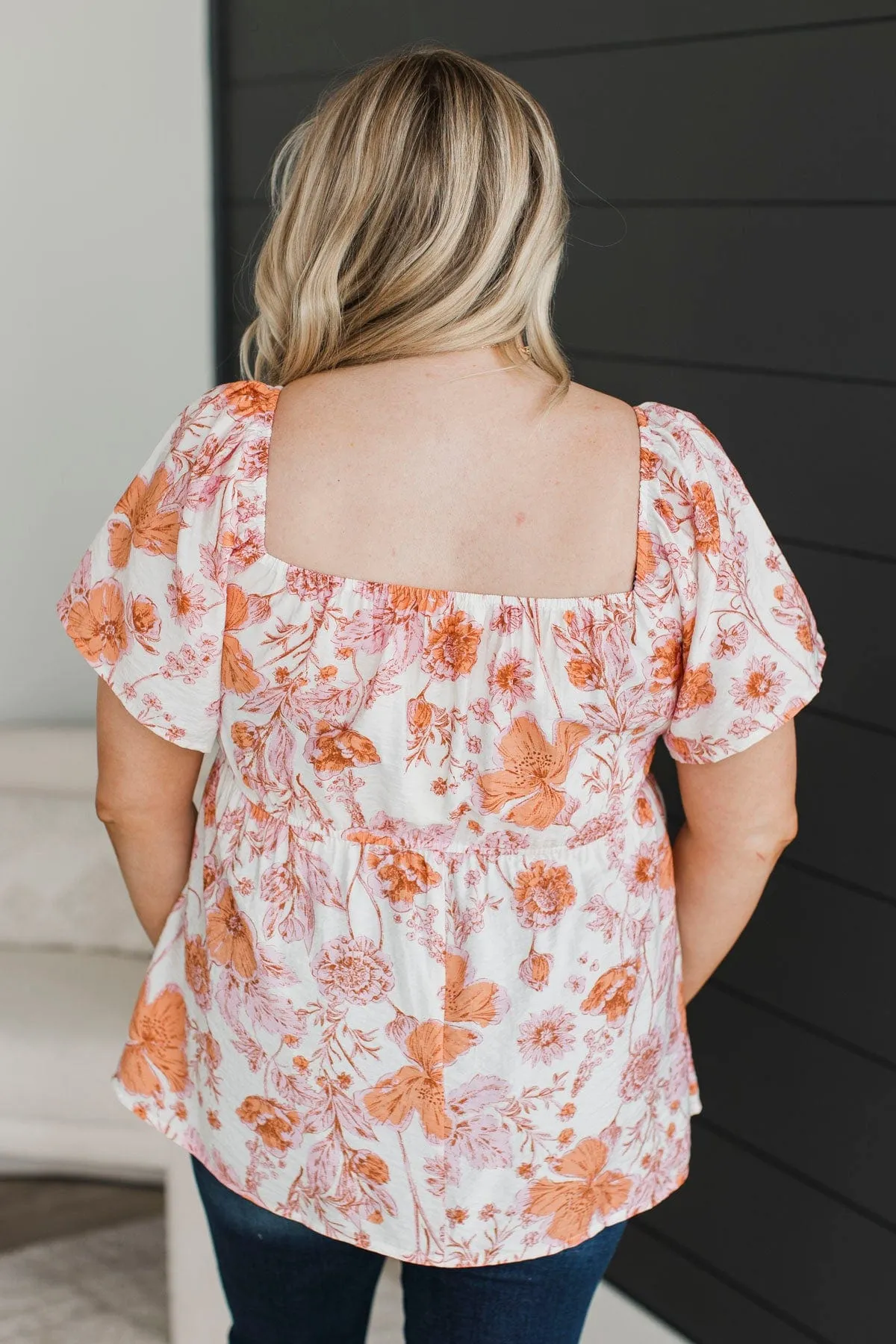 Summer's In The Air Floral Blouse- Apricot