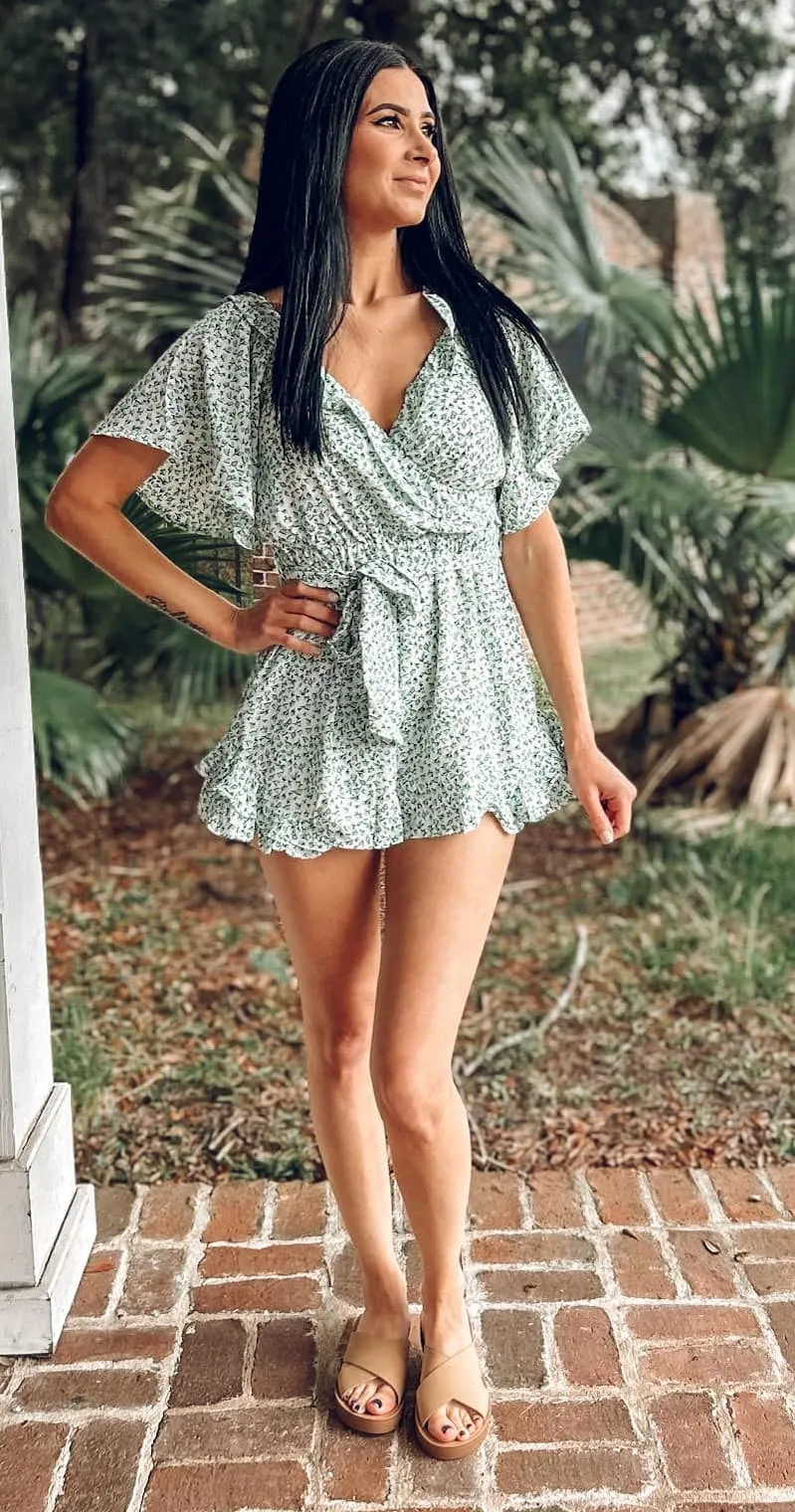 Sweet Summer Floral Romper | Blue