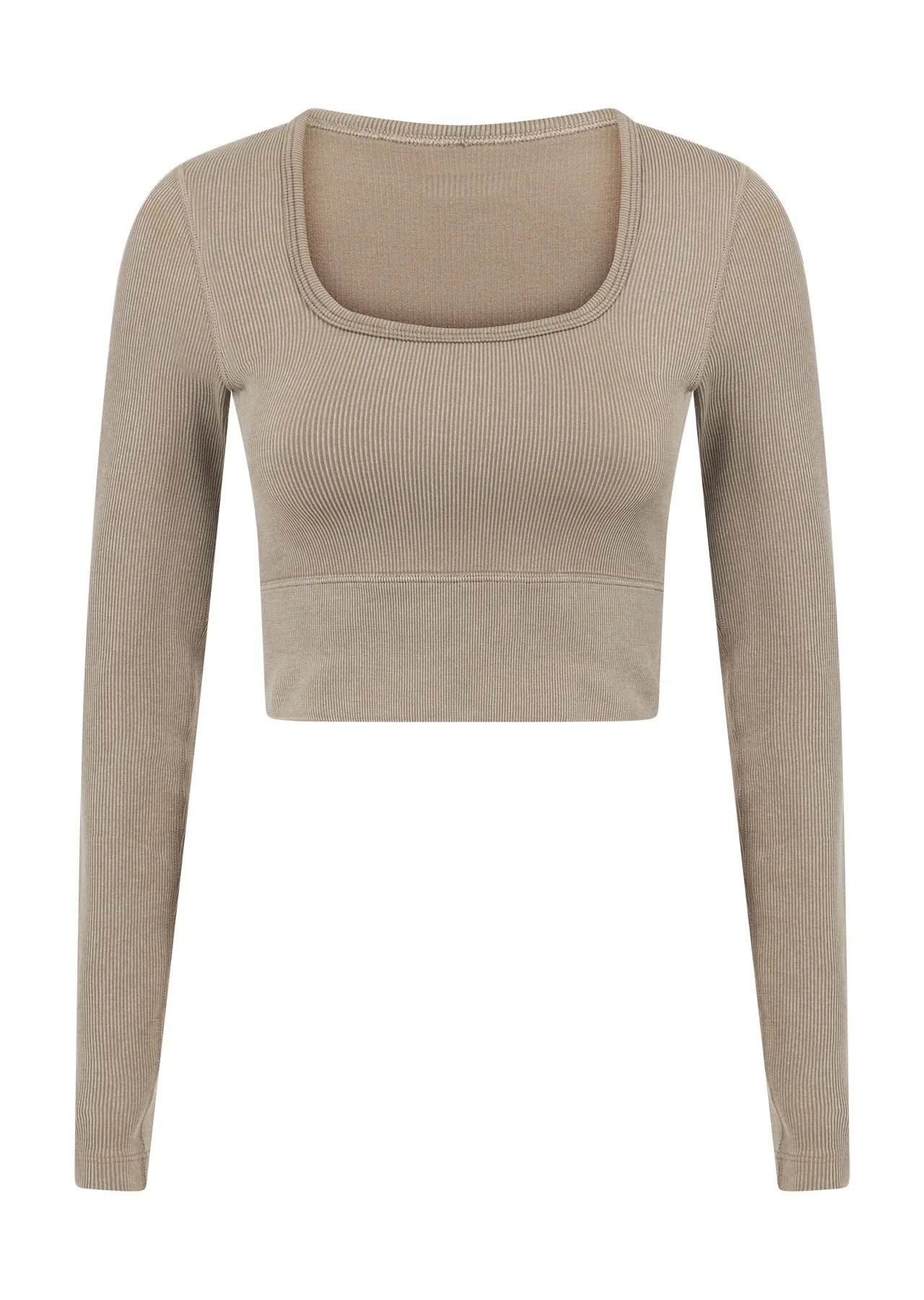 Tempo Ribbed Seamless Long Sleeve Top | Neutral | Sale | Lorna Jane Australia