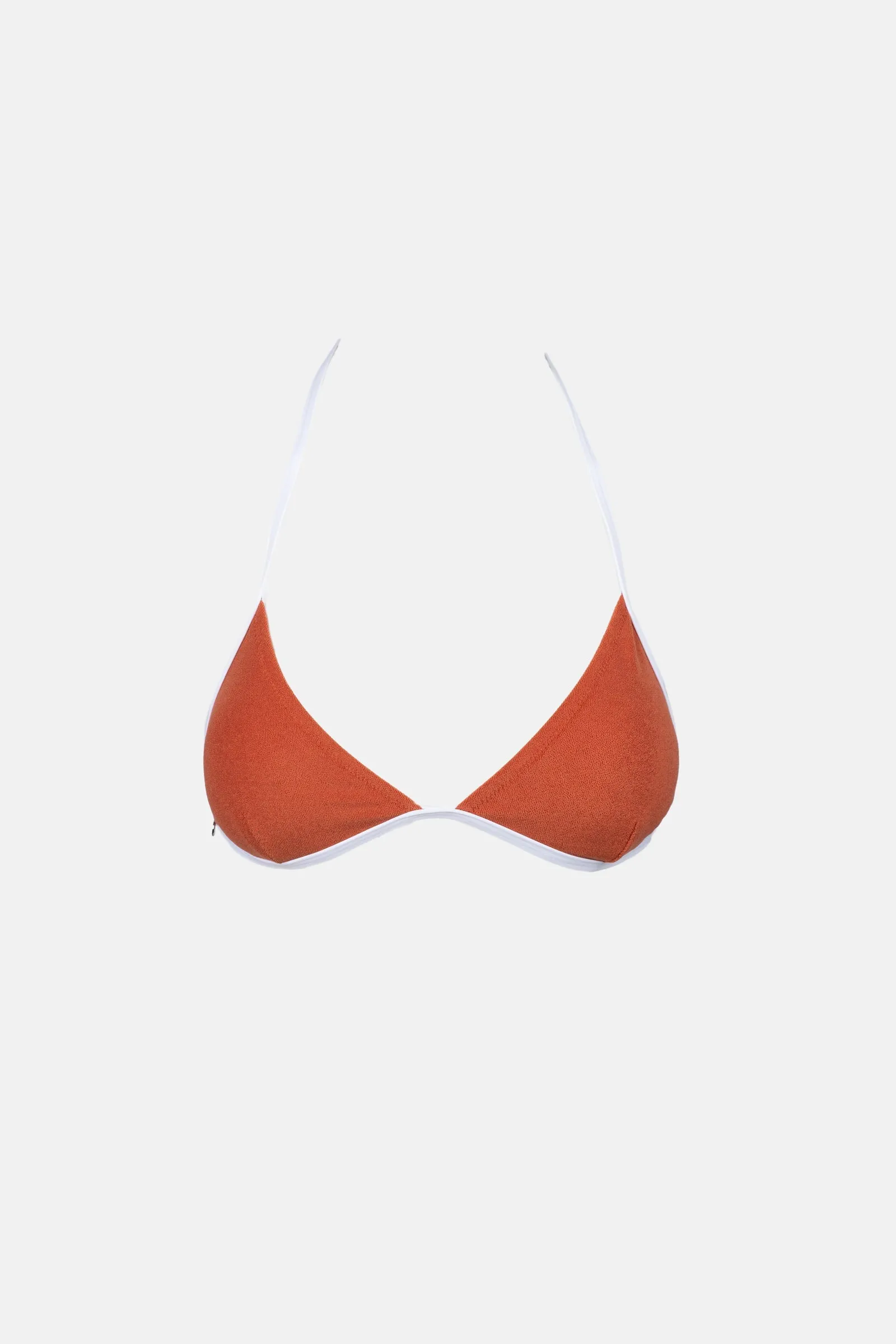 Terry Fixed Halter Tri Top Spice