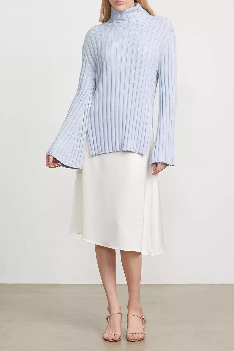 THE RIBBED TURTLENECK - IVORY