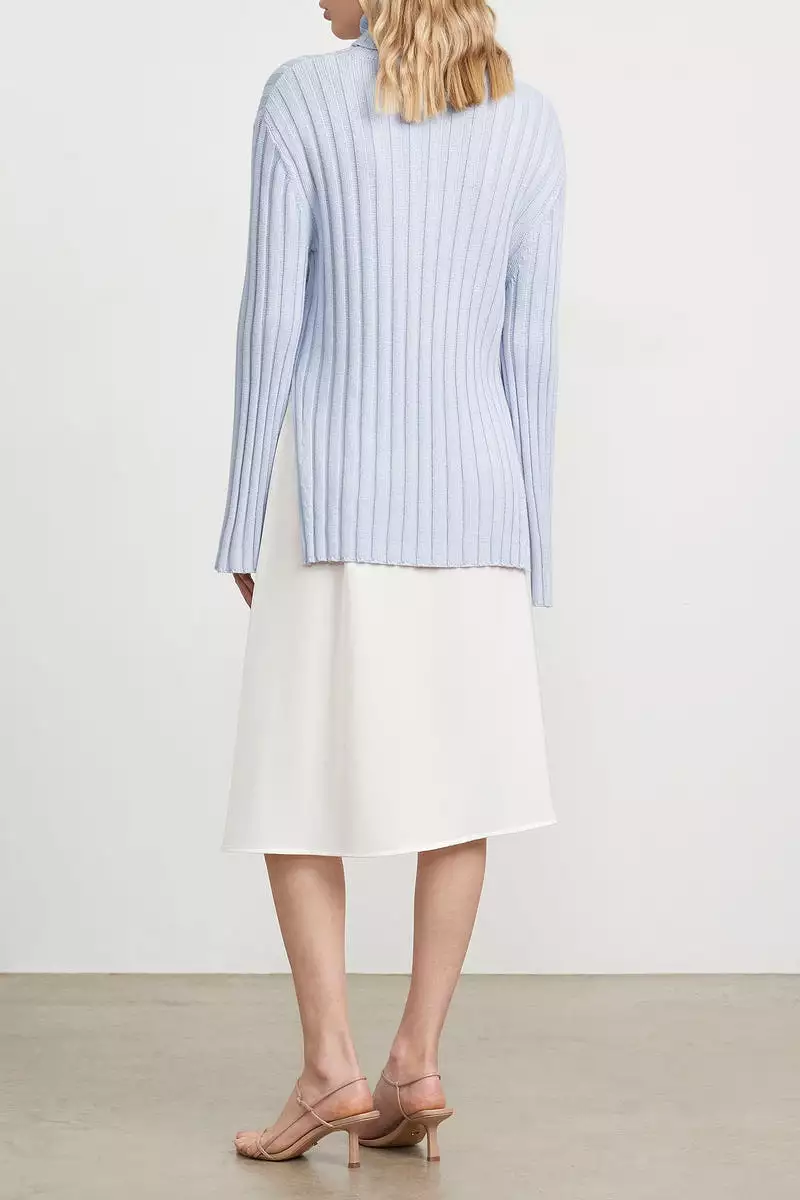 THE RIBBED TURTLENECK - IVORY