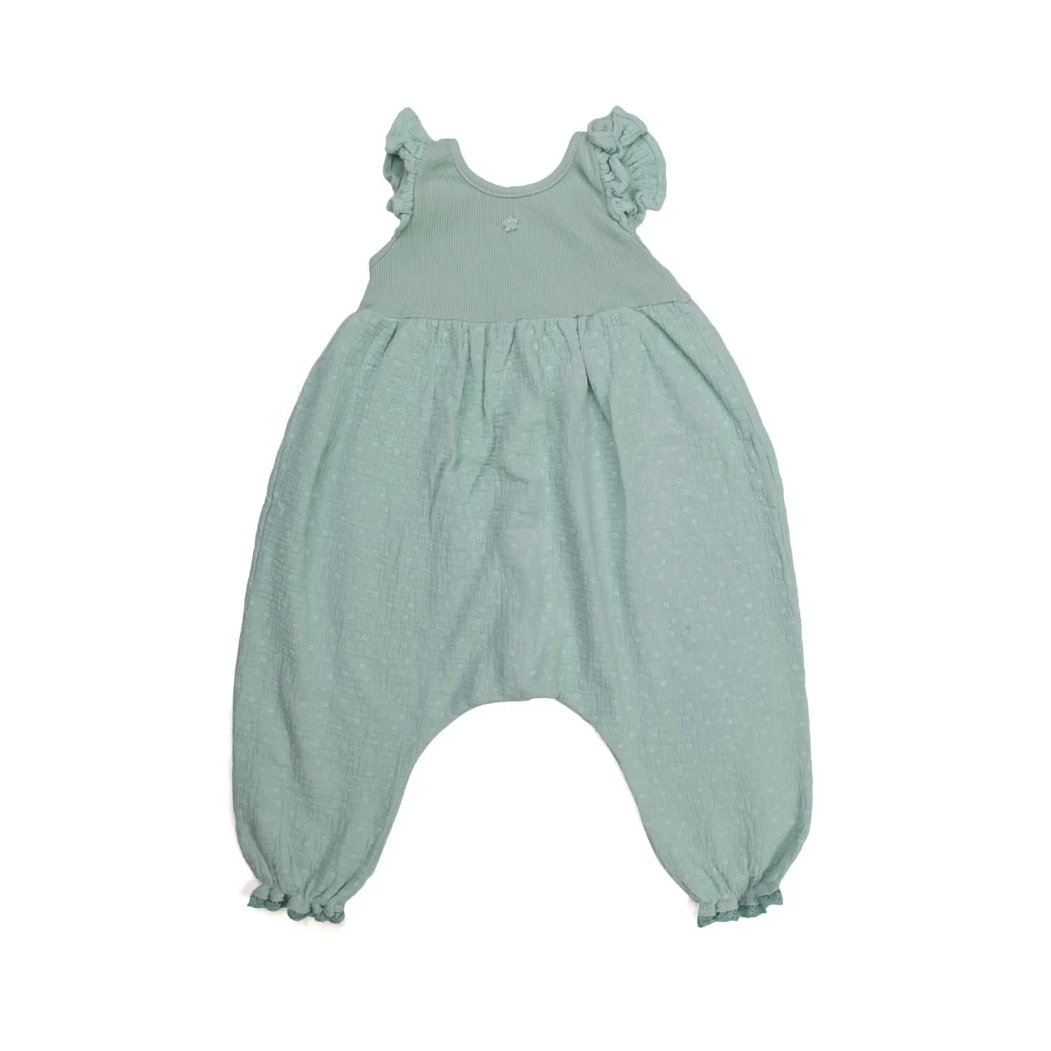 Tocotò Vintage Baby Girl Water Green Romper