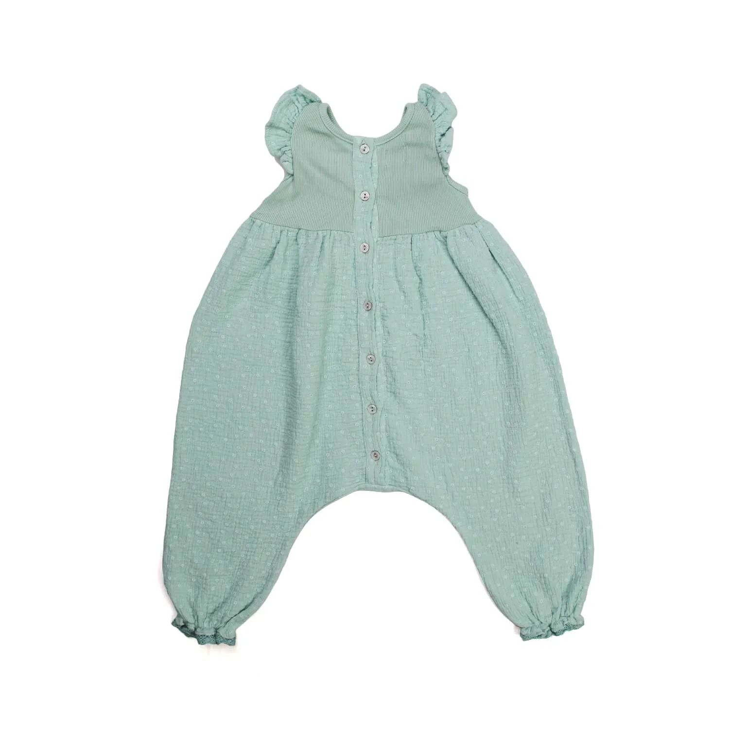 Tocotò Vintage Baby Girl Water Green Romper