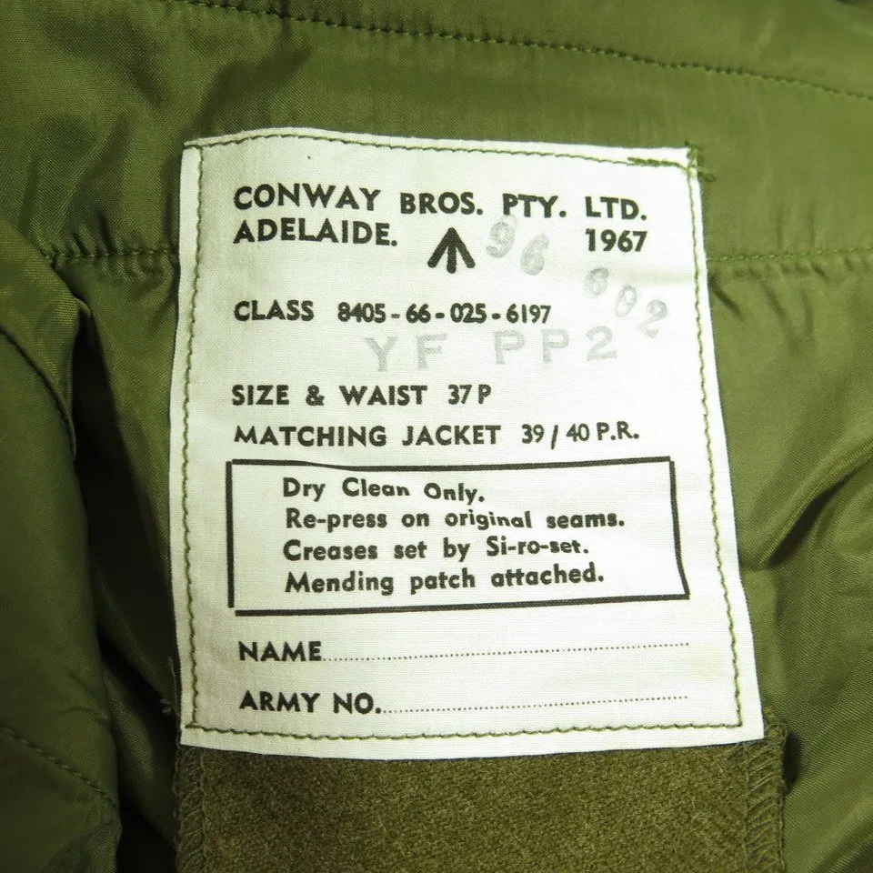 Vintage 60s 1967 Conway Military Trouser Pants 30 x 36 Deadstock USA Made