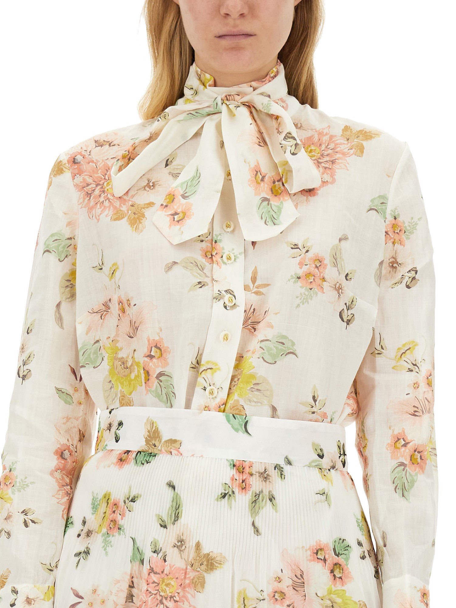 ZIMMERMANN    BLOUSE WITH FLORAL PATTERN